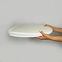 Сидіння для унітазу з термопласту з кришкою Akdeniz 0300, Овальне міцне і тверде сидіння для унітазу, фото 3