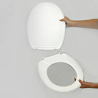 Сидіння для унітазу з термопласту з кришкою Akdeniz 0300, Овальне міцне і тверде сидіння для унітазу, фото 6