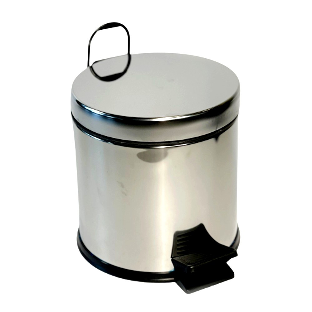 Відро для сміття побутове з педаллю компактне 3 літри з нержавіючої сталі 22см, діаметр 21 див., фото 1