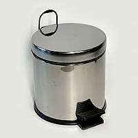 Відро для сміття побутове з педаллю компактне 3 літри з нержавіючої сталі 22см, діаметр 21 див., фото 4