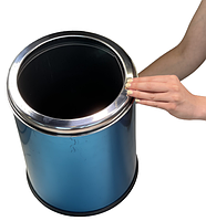 Відро для сміття кругле з кришкою з неіржавкої сталі 5 літрів, 24 см, діаметр 21 см., фото 3