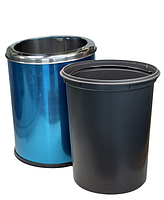 Відро для сміття кругле з кришкою з неіржавкої сталі 5 літрів, 24 см, діаметр 21 см., фото 4