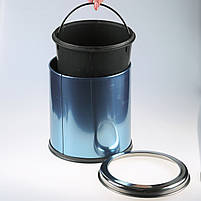 Відро для сміття кругле з кришкою з неіржавкої сталі 5 літрів, 24 см, діаметр 21 см., фото 7