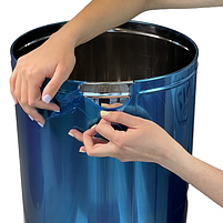 Кругле відро для сміття з рухомою кришкою з нержавіючої сталі побутове 32 літри, фото 6