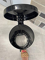 Відро для сміття з педаллю з неіржавкої сталі 5 літрів 26 см, діаметр 21 см чорного кольору, фото 6