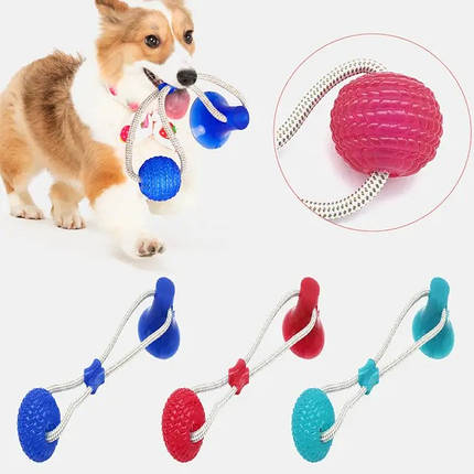 Іграшка для собак м'яч на присосі з канатом для собак Woof Glider, фото 2