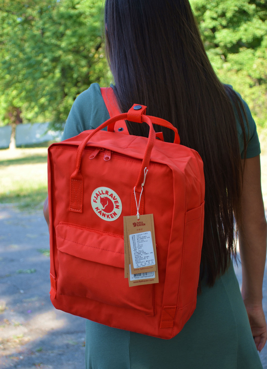 Рюкзаки червоні Fjallraven Kanken Art 16 літрів. Канкен рюкзаки та портфелі шкільні. Червоний рюкзак міський, фото 1