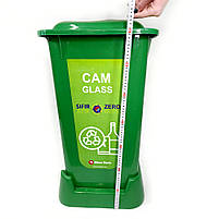 Контейнер для сортування сміття з кришкою прямокутний 70 літрів (Зелений), фото 4