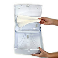 Диспенсер для рушників Z-складання пластиковий диспенсер для паперових рушників на 300 шт (Білий), фото 5