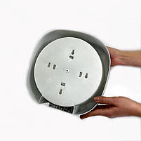 Великий диспенсер для туалетного паперу з боковим витягуванням пластиковий (Сірий), фото 5