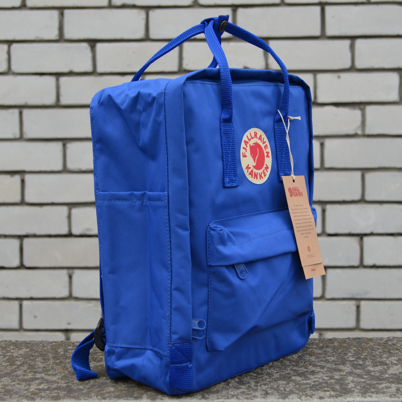 Рюкзаки шкільні 16 л модні сині Kanken Classic Blue. Молодіжний рюкзак міський Канкен у синьому кольорі, фото 1