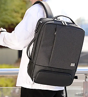 Сумка рюкзак протиударний для ноутбука 15,6" з USB та кодовим замком. Колір: Чорний ( код: N035B )