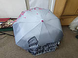Парасолька Top Rain напівавтомат на 9 спиць із колізею та квітами, парасолька із системою антивітер, парасолька від дощу жіноча, фото 4