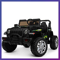 Дитячий електромобіль на акумуляторі Джип Jeep M 4557 з пультом радіокерування для дітей 3-8 років чорний