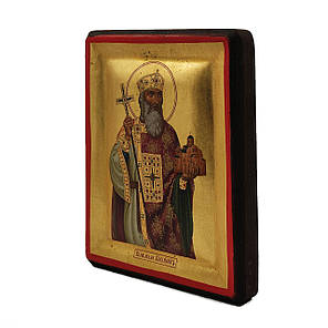 Икона Князь Святой Владимир 15,5 Х 20 см Ручная роспись с нанесением золота, фото 2