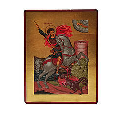 Ікона Святий Георгій Побідоносець 15 Х 19 см Ручний розпис з нанесенням золота