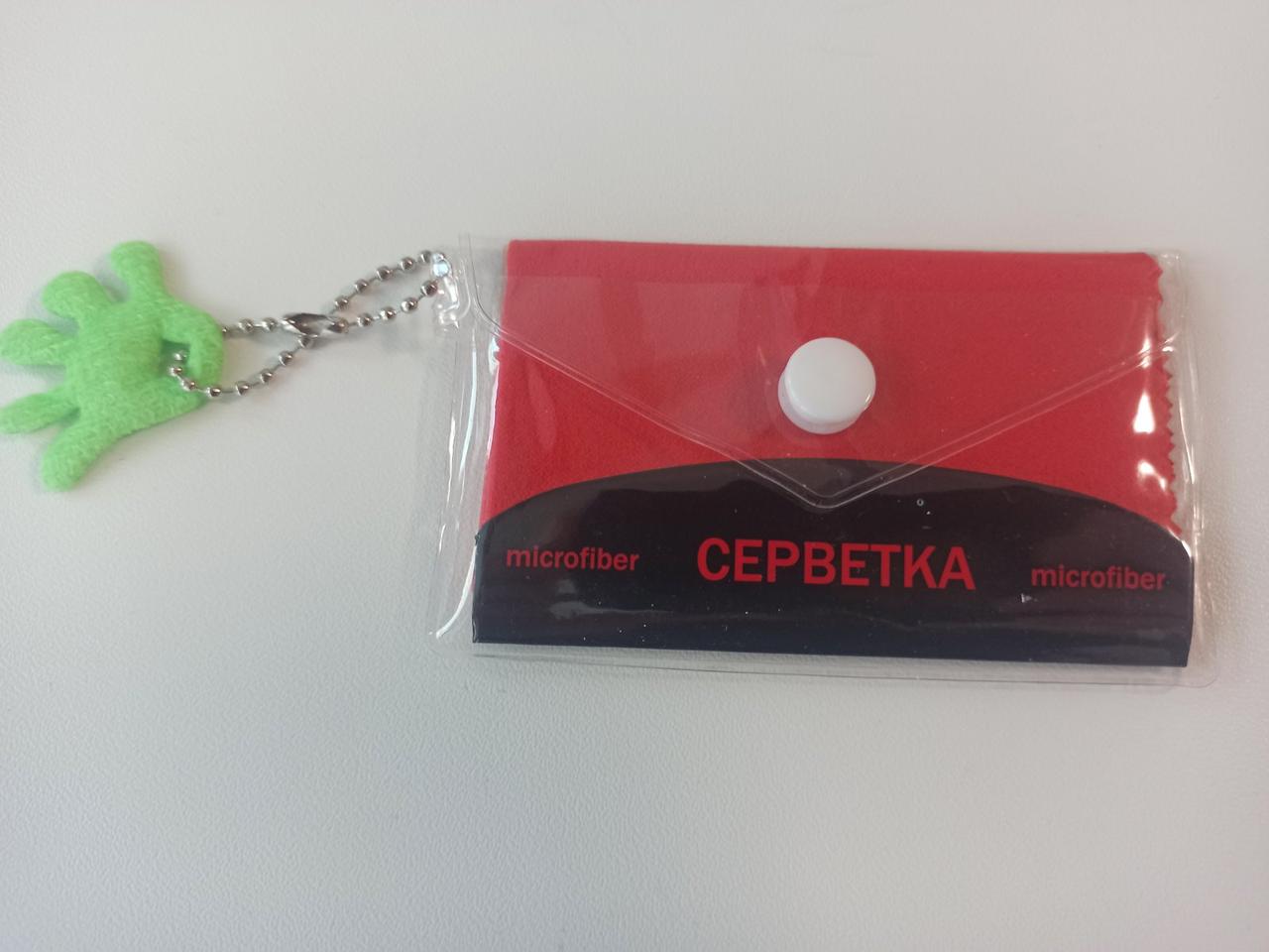 Серветка для окулярів із мікрофібри, червона, фото 1