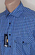 Чоловіча сорочка з коротким рукавом Brossard vk-0055 блакитна в клітку класична бавовна, теніска чоловіча, фото 6