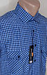 Чоловіча сорочка з коротким рукавом Brossard vk-0055 блакитна в клітку класична бавовна, теніска чоловіча, фото 8
