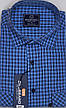 Чоловіча сорочка з коротким рукавом Brossard vk-0055 блакитна в клітку класична бавовна, теніска чоловіча, фото 10