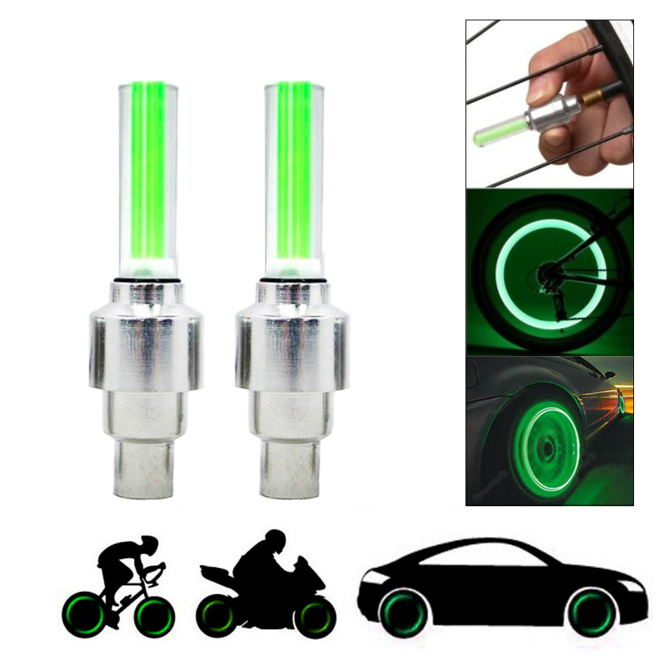 Подсветка колес "Fireflys", колпачки на ниппель светящиеся на велосипед Зеленые (светят Зеленым) 2 шт/уп (TO) - фото 1 - id-p1632242304