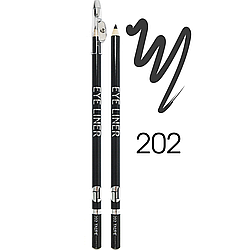 Олівець для очей дерев'яний з точилкою Jovial Luxe Eye Liner № 202 Матовий Taupe Сіро-коричневий