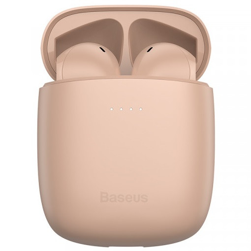 Безпровідні навушники з мікрофоном bluetooth навушники в кейсі BASEUS Bluetooth Encok W04 Pro Рожевий NGW04P-04
