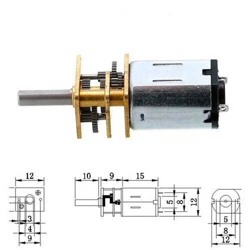 Мотор редуктор мікро моторчик 12GAN20 200об/хв 6В, фото 1