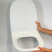 Сидіння з кришкою для унітазу з термопласту Fiesta Soft 0341, Міцне туалетне сидіння з мікроліфтом, фото 2