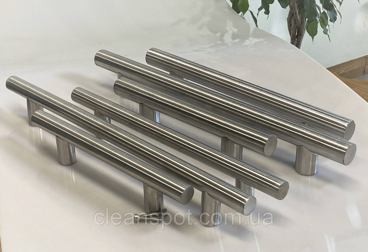 Ручка-скоба прямая прочная из нержавеющей стали для всех видов дверей длиной 30см Ø32мм - фото 2 - id-p1632274807