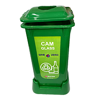 Контейнер для сортування сміття з кришкою прямокутний 70 літрів (Зелений)