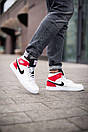 Кросівки чоловічі білі Nike Air Jordan Retro 1 (04597), фото 5