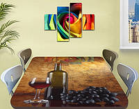 Покрытие для кухонного стола с фотопечатью Вино и виноград 60 х 100 см (1,2 мм)