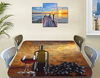 Покрытие для кухонного стола с фотопечатью Вино и виноград 100 х 100 см (1,2 мм)