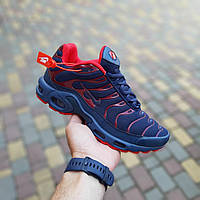 Мужские летние кроссовки Nike TN Plus Синие с красным крутые весенние кросовки найк ТН для парня