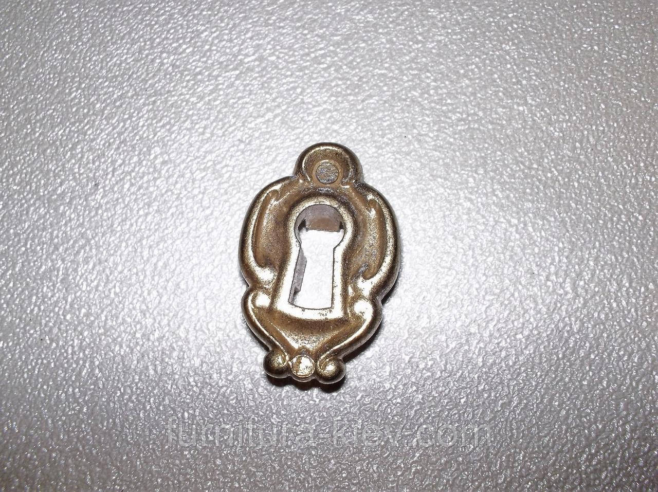 Ключіна меблева старого зразка золото, фото 1