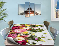 Покрытие для стола, мягкое стекло с фотопринтом, Цветы 60 х 120 см (1,2 мм)