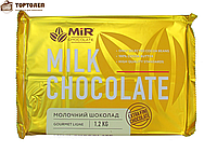 Шоколад молочний MIR CHOCOLATE 28%, плитка 1,2 кг.