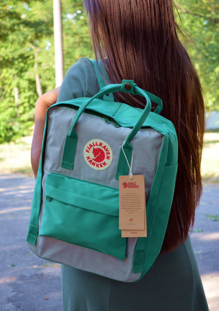 Kanken Classic рюкзаки шкільні в зеленому кольорі. Канкен Молодіжний міський рюкзак на 16 літрів, фото 1