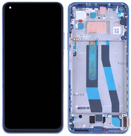 Дисплей Xiaomi Mi 11 Lite 4G, Mi 11 Lite 5G с тачскрином и рамкой, оригинал 100% Service Pack, Blue, фото 2