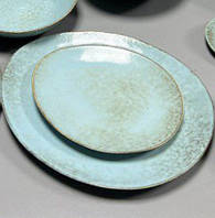 Тарелка Olens "Retro" 19,5*16*2,0 см  керамика голубая овальная  для дома и ресторанов