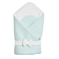 Конверт - плед для новорожденных с бантиком Cotton , mint
