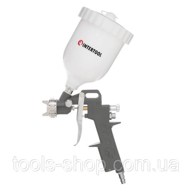 Краскопульт пневматичний HP INTERTOOL PT-0204: 190 л/хв, діаметр форсунки 1.5мм, 600 мл бачок