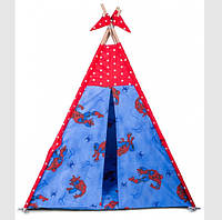 Игровой шалаш, палатка, вигвам с ковриком. Размер 100*100 см высота 110 см Спайдермен