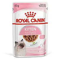 Влажный корм Royal Canin Kitten для котят от 4 до 12 месяцев, кусочки в соусе, 85 г