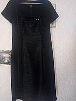 Женское платье 48 размер черное - Б/У, в хорошем состоянии