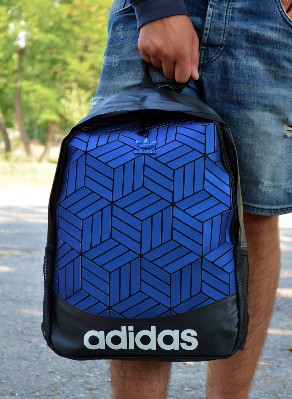 Чоловічі рюкзаки Adidas сині. Молодіжний міський рюкзак синій Адідас. Шкільні рюкзаки, фото 1