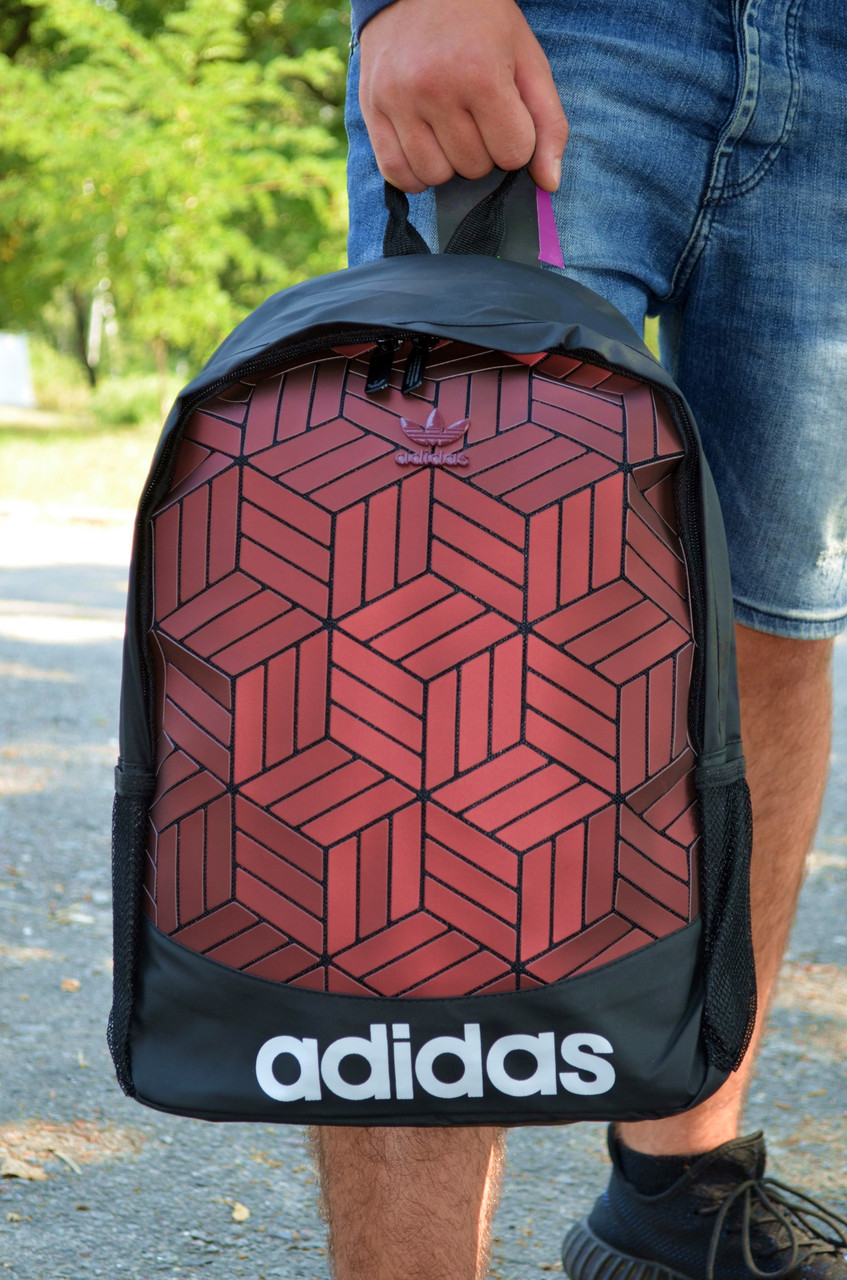 Чоловічі рюкзаки Adidas бордові. Молодіжні рюкзаки до школи Адідас. Міські рюкзаки на 16 літрів, фото 1