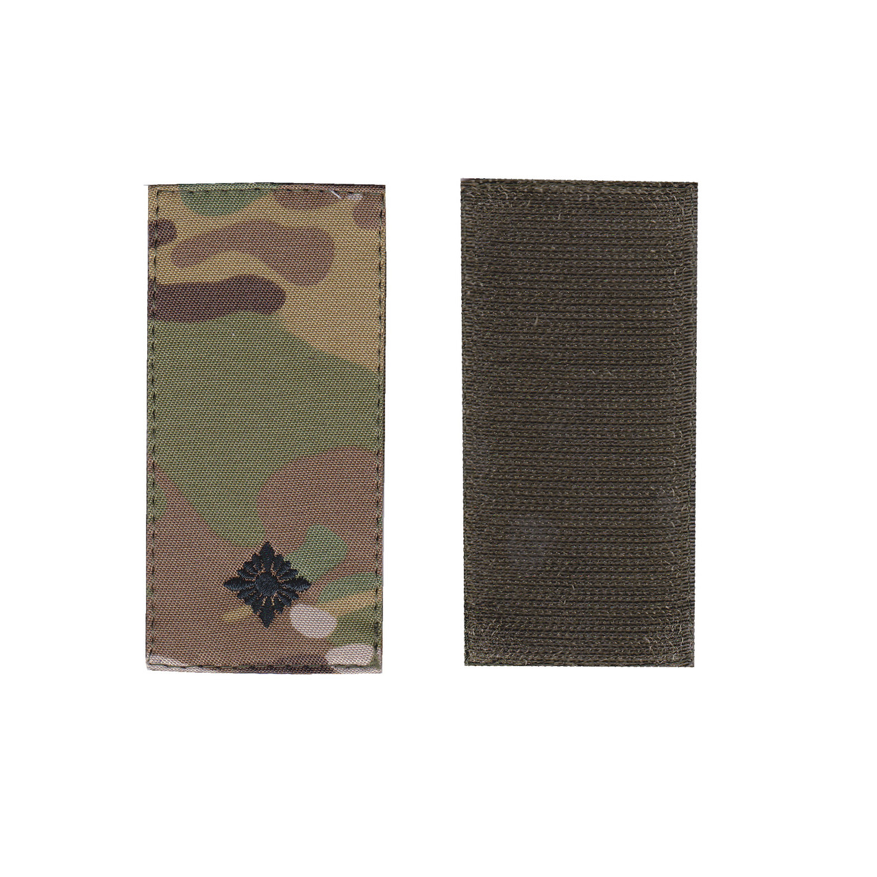 Погон молодший лейтенант військовий / армійський шеврон ЗСУ, чорний колір на мультикамі. 10 см * 5 см