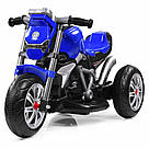 Електромотоцикл дитячий на акумуляторі 3-х колісний BAMBI електричний мотоцикл для дітей до 3-х років синій, фото 9
